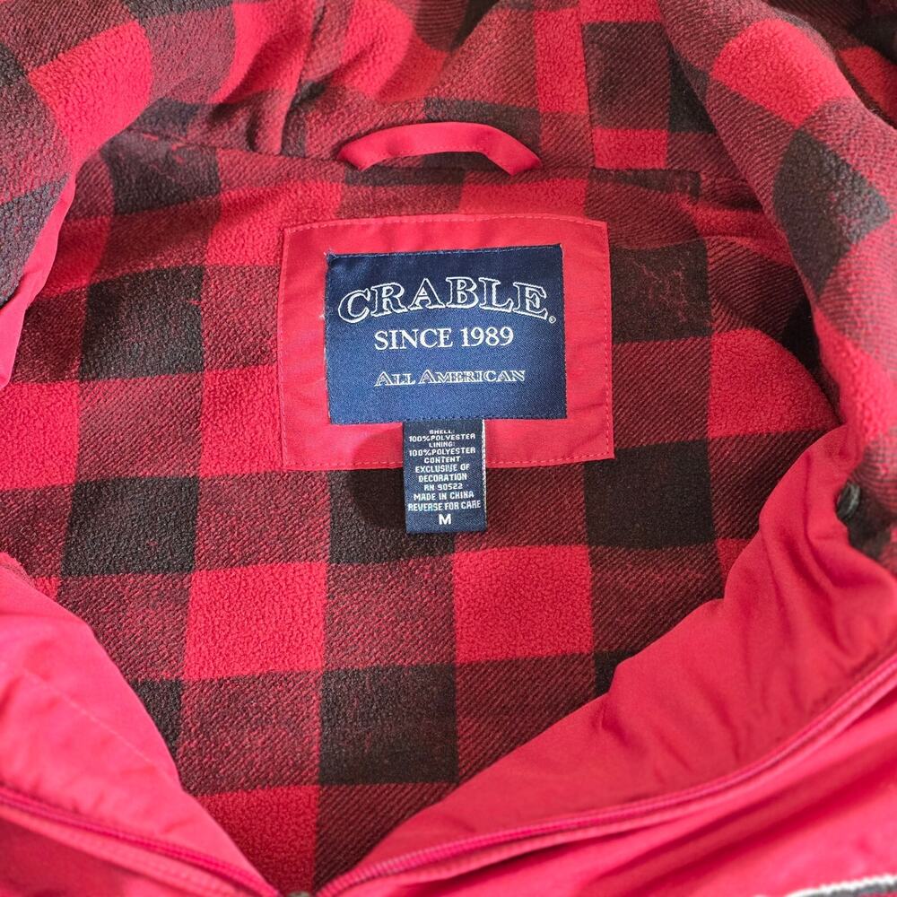 Vintage Arkansas Razorback Full Zip Puffer Jacket NCAA Crable Flannel Lined Med - Picture 7 of 9